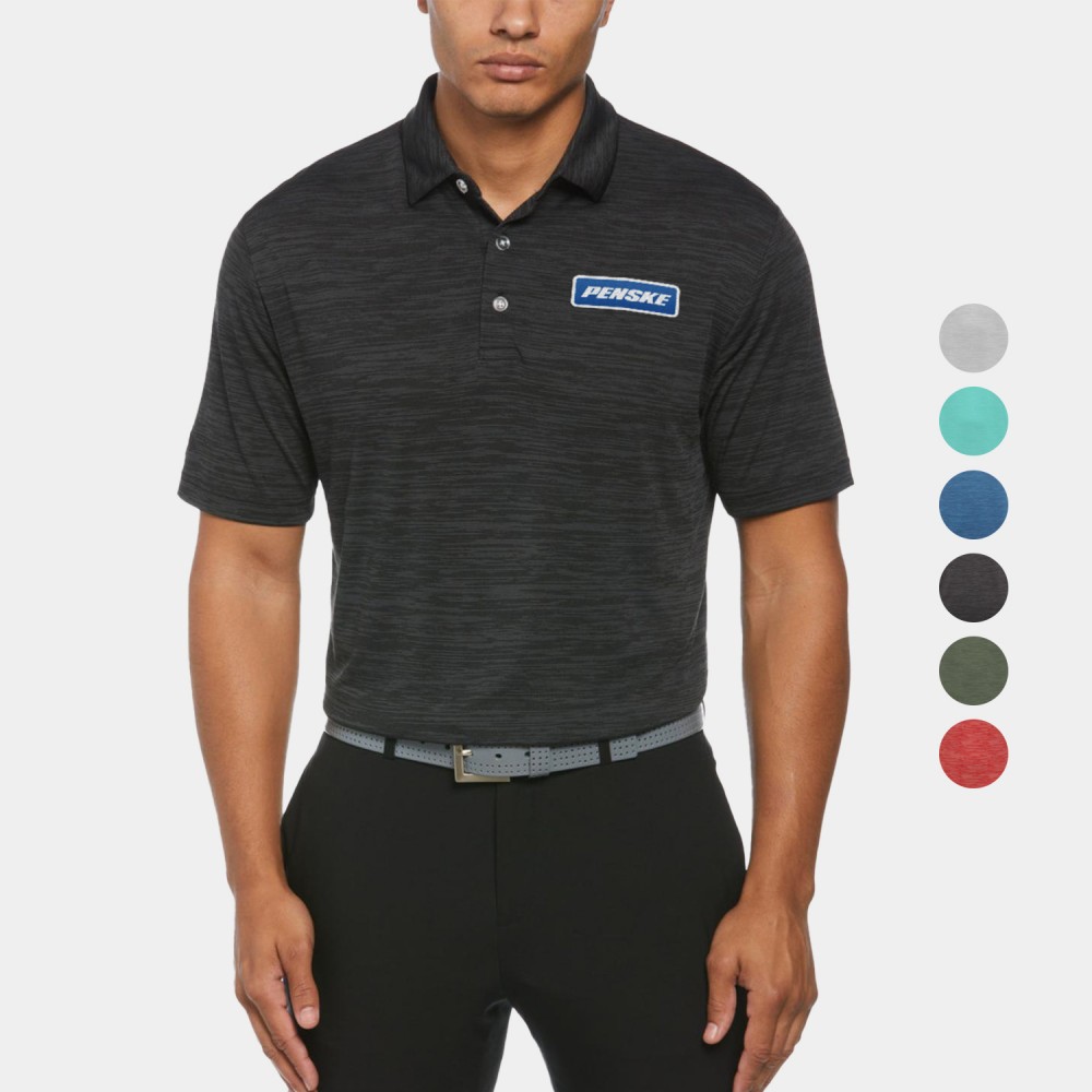 Custom Embroidered Callaway Moisture Wicking Broken Stripe Men's Polo Shirt with Custom Logo Custom Embroidered Callaway Moisture Wicking Broken Stripe Men's Polo Shirt with Custom Logo