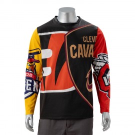 100% Cotton Full Color Pigmented Digital Print Men's Long Sleeve T-Shirt - 5.3 oz Custom Printed