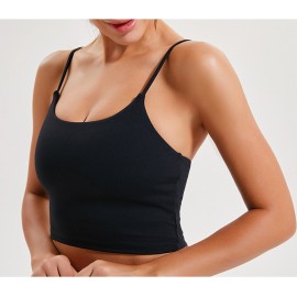 Logo Imprinted Women Padded Sports Bra Fitness Workout Running Shirts Yoga  Logo Imprinted Women Padded Sports Bra Fitness Workout Running Shirts Yoga