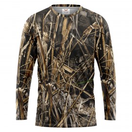 Realtree Men's 4.4 Oz. Polyester Interlock Long Sleeve T-Shirt Custom Printed