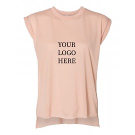 Custom Printed BELLA + CANVAS Women's Flowy Rolled Cuffs Muscle Tee