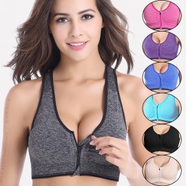 Logo Imprinted Cotton Breathable Push Up Yoga Sports Bra