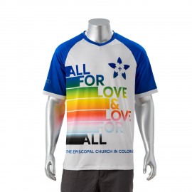 75D Milk Silk Fluorescent Digital Print Men's Raglan V-Neck T-Shirt Custom Embroidered