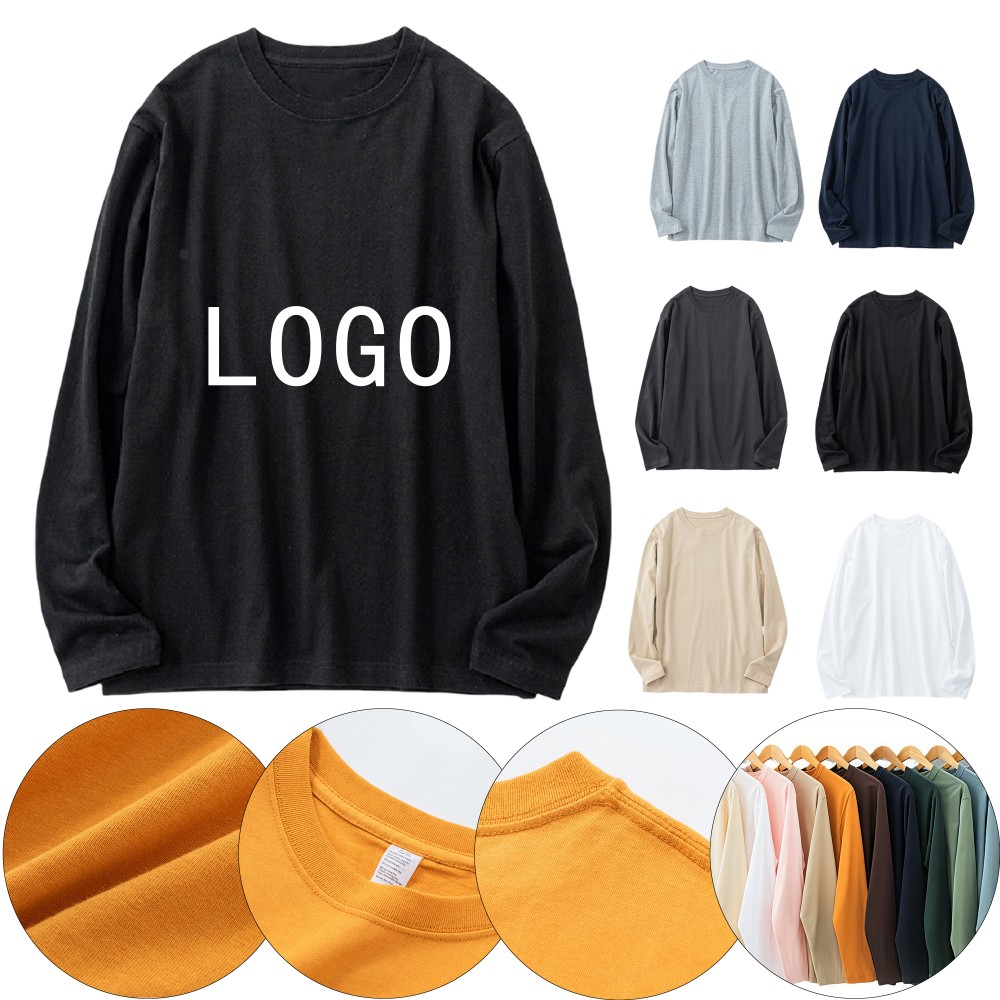 Custom Embroidered 260GSM Loose-Fit Cotton Long Sleeve T-Shirt