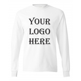 Custom Printed Hanes Authentic Long Sleeve White T-Shirt