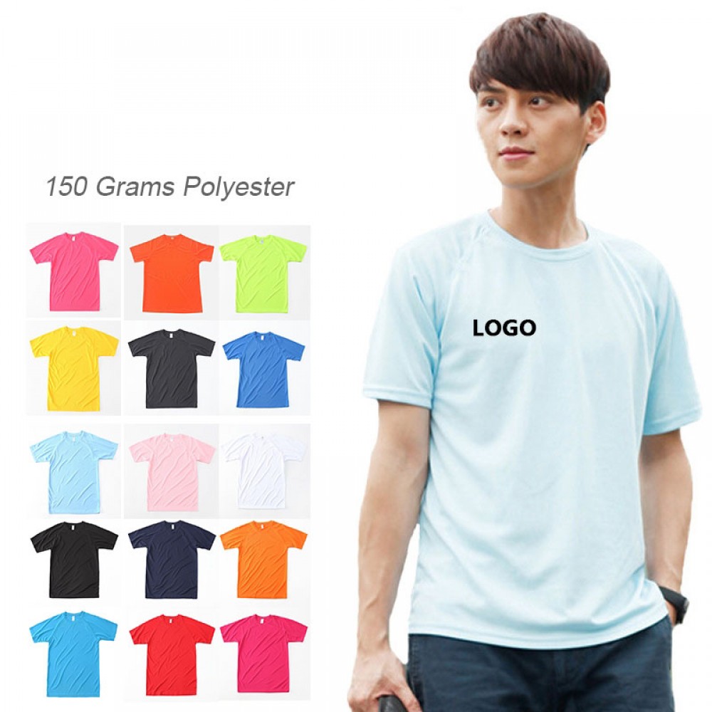 Custom Printed Quick Dry Sport Breathable Round Neck Polyester T Shirt