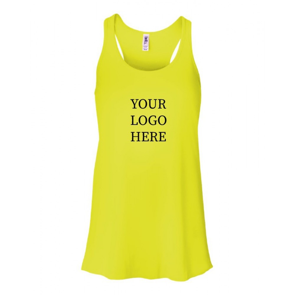 BELLA + CANVAS Women's Flowy Racerback Tank Logo Imprinted