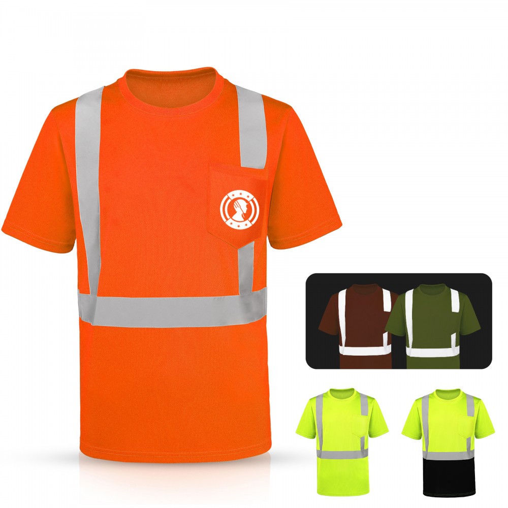 Logo Imprinted Short Sleeve Reflective Safety Tee