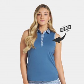 Logo Imprinted PUMA Fair Isle Women's Sleeveless Golf Polo Shirt