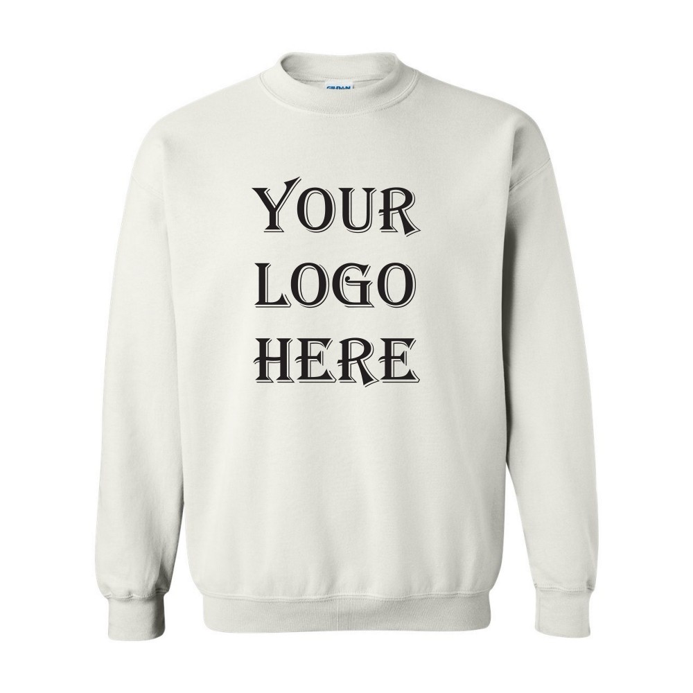 Custom Printed Gildan Heavy Blend Crewneck White Sweatshirt