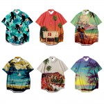 Custom Printed Short Sleeve Men Hawaiian Shirts