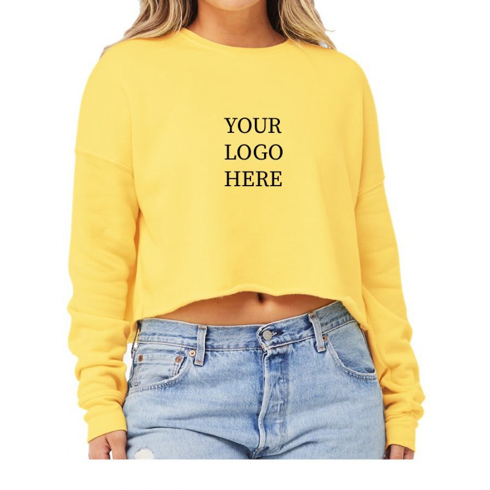 BELLA + CANVAS Women's Crop Crew Fleece Logo Imprinted