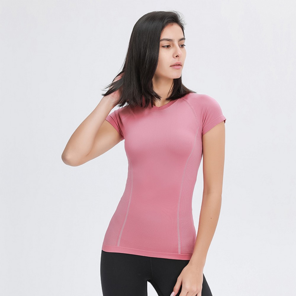 Custom Printed Women's Yoga Sports T-Shirt Custom Printed Women's Yoga Sports T-Shirt