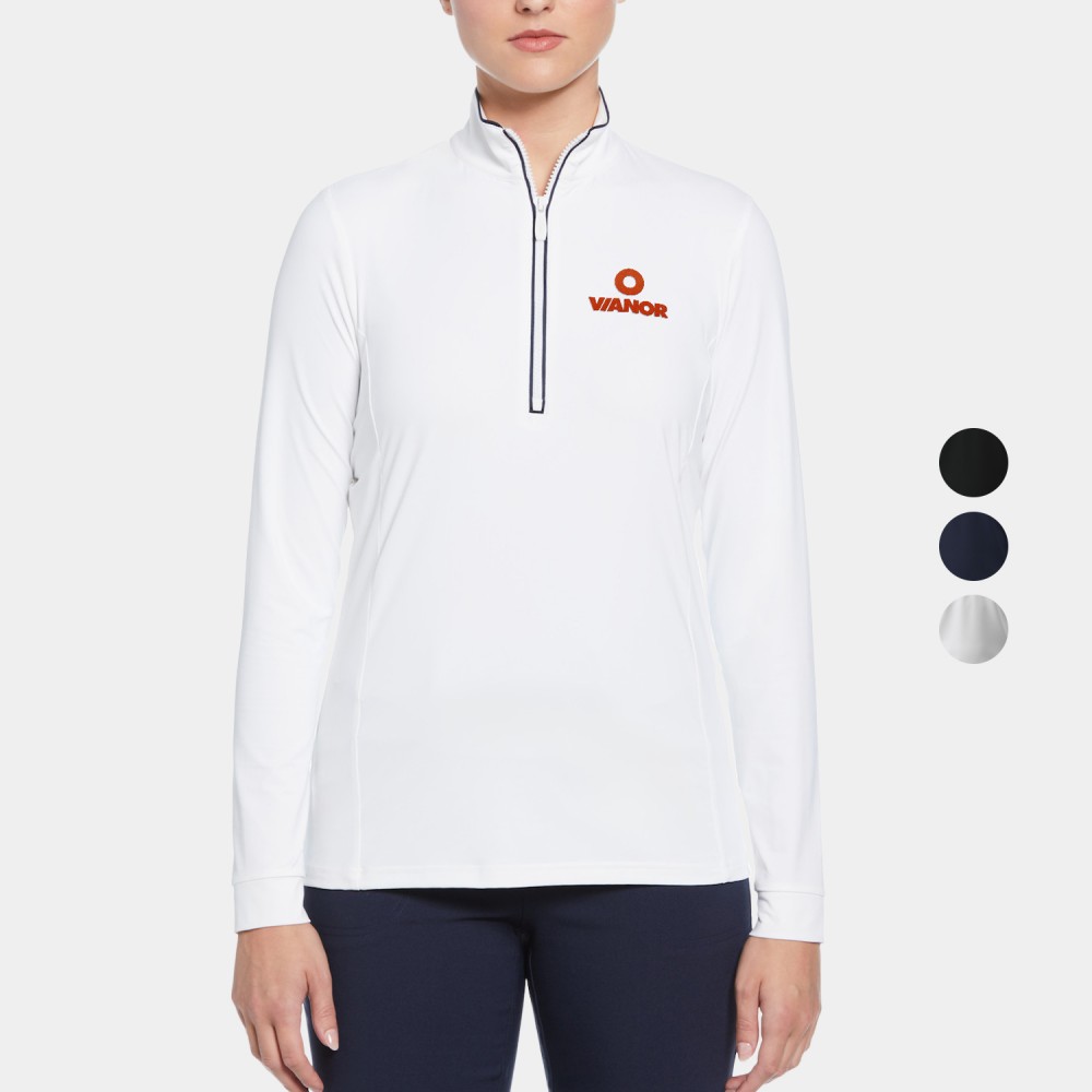Custom Imprinted Original Penguin Lightweight Veronica Women's Quarter Zipper Pullover with Custom Logo