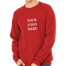 BELLA + CANVAS Sponge Fleece Raglan Crewneck Sweatshirt Logo Printed