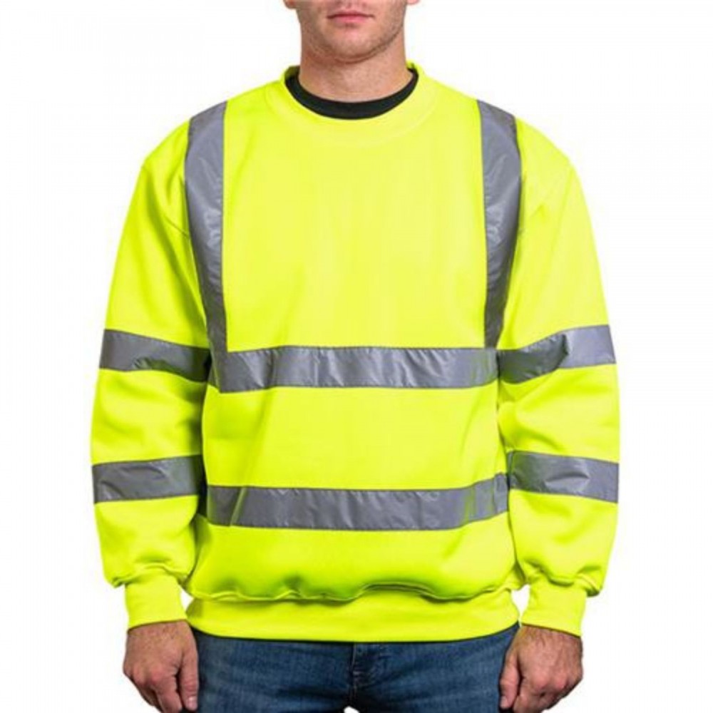 Logo Printed Class 3 High Visibility Reflective Safety Sweatshirt