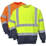 Two Tone Hi-Vis Class 3 Safety Workwear Sweatshirt Logo Printed