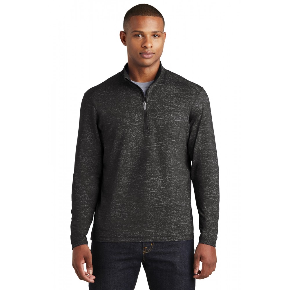 Sport-Tek Men's Sport-Wick Stretch Reflective Heather 1/2-Zip Pullover Sweatshirt Custom Imprinted Sport-Tek Men's Sport-Wick Stretch Reflective Heather 1/2-Zip Pullover Sweatshirt Custom Imprinted