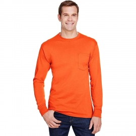 High Viz Non-ANSI Safety Long Sleeve Tee Shirt W/ Pocket Branded