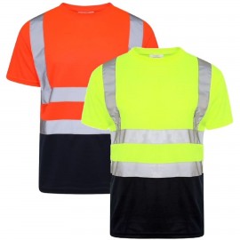 Hi Viz 170gsm Cotton Knitted Reflective Safety Workwear T-Shirt Custom Imprinted