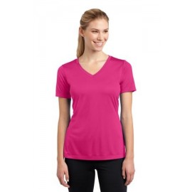 Sport-Tek PosiCharge Ladies' Competitor V-Neck Tee Shirt Custom Imprinted  Sport-Tek PosiCharge Ladies
