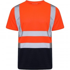 Custom Imprinted High Vis Color Block Reflective Safety T-Shirt