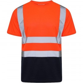 Custom Imprinted High Vis Color Block Reflective Safety T-Shirt