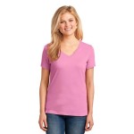 Branded Port & Company Ladies' Core Cotton V-Neck T-Shirt