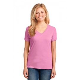 Branded Port & Company Ladies' Core Cotton V-Neck T-Shirt