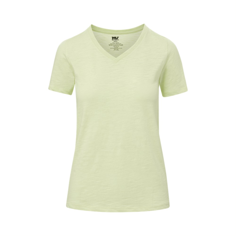 Vera Women's Semi Fitted Slub Jersey V-Neck Tee Branded