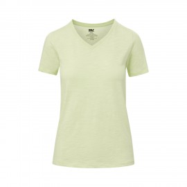 Vera Women's Semi Fitted Slub Jersey V-Neck Tee Branded
