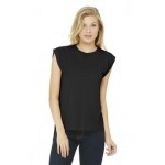 Bella+Canvas Women's Flowy Muscle Tee Shirt w/ Rolled Cuffs Branded