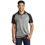 Sport-Tek PosiCharge RacerMesh Raglan Heather Block Polo Shirt Branded