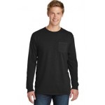Port & Company Essential Pigment-Dyed Long Sleeve Pocket Tee Shirt Branded