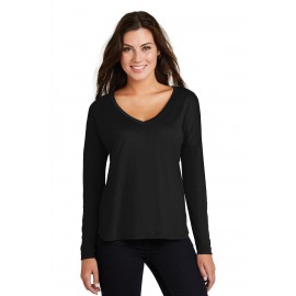 District Ladies' Drapey Long Sleeve Tee Shirt Branded