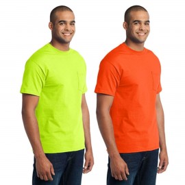High Vis Short Sleeve Safety Tee Shirt W/ Pocket Branded