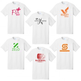 100% White Cotton T-Shirt Custom Imprinted