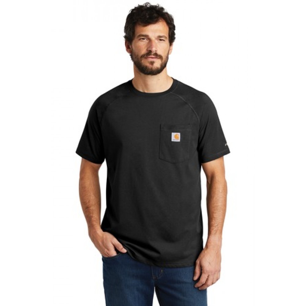 Logo Printed Carhartt Force Men's Cotton Delmont Short Sleeve T-Shirt