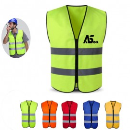 Reflective Safety Vest With Zipper Closure Custom Imprinted