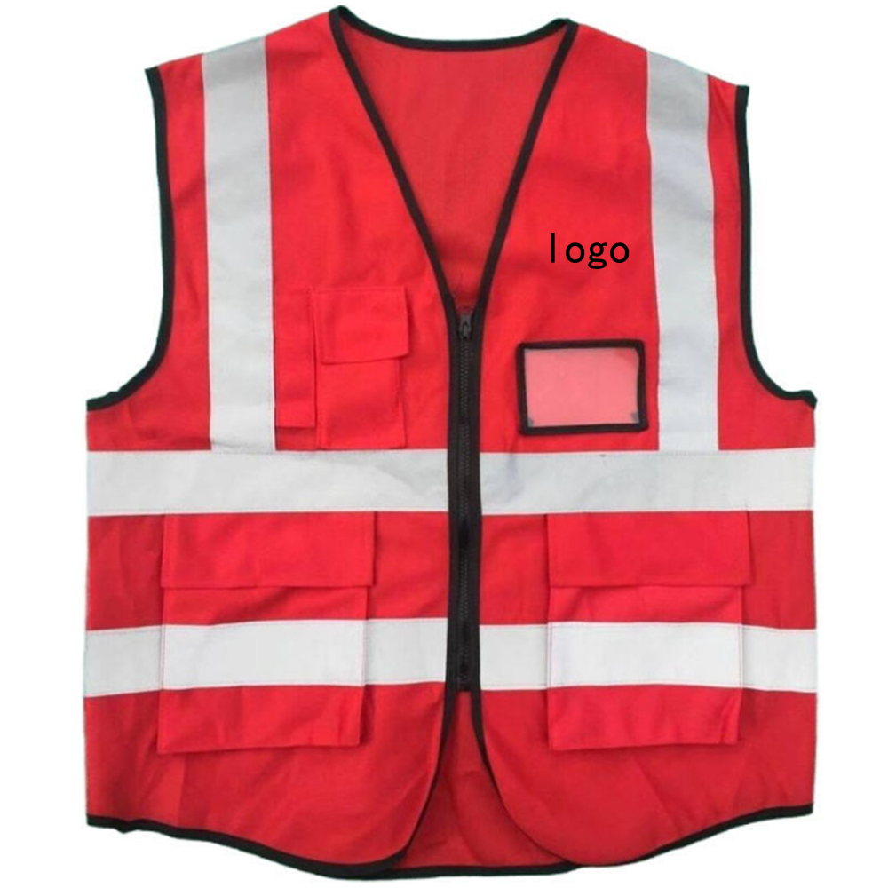 Custom Embroidered Reflective Safety Vest With Pockets