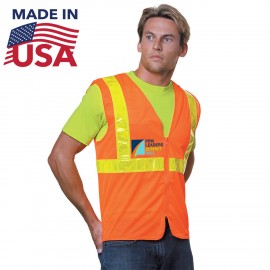 USA Made Class 2 Mesh Reflective Safety Vest with Logo
