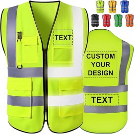 Personalized Safety Reflective Vest With Pocket