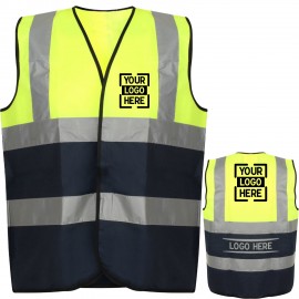 3.8oz. Knitted Class 2 Color Block Reflective Tape Safety Loop & Hook Vest with Logo