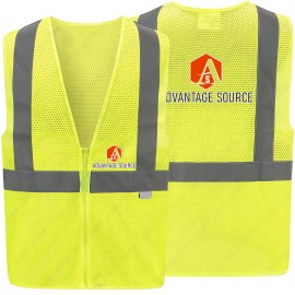Custom Embroidered 3.8 oz Class 2 High Visibility Mesh Reflective Safety Vest