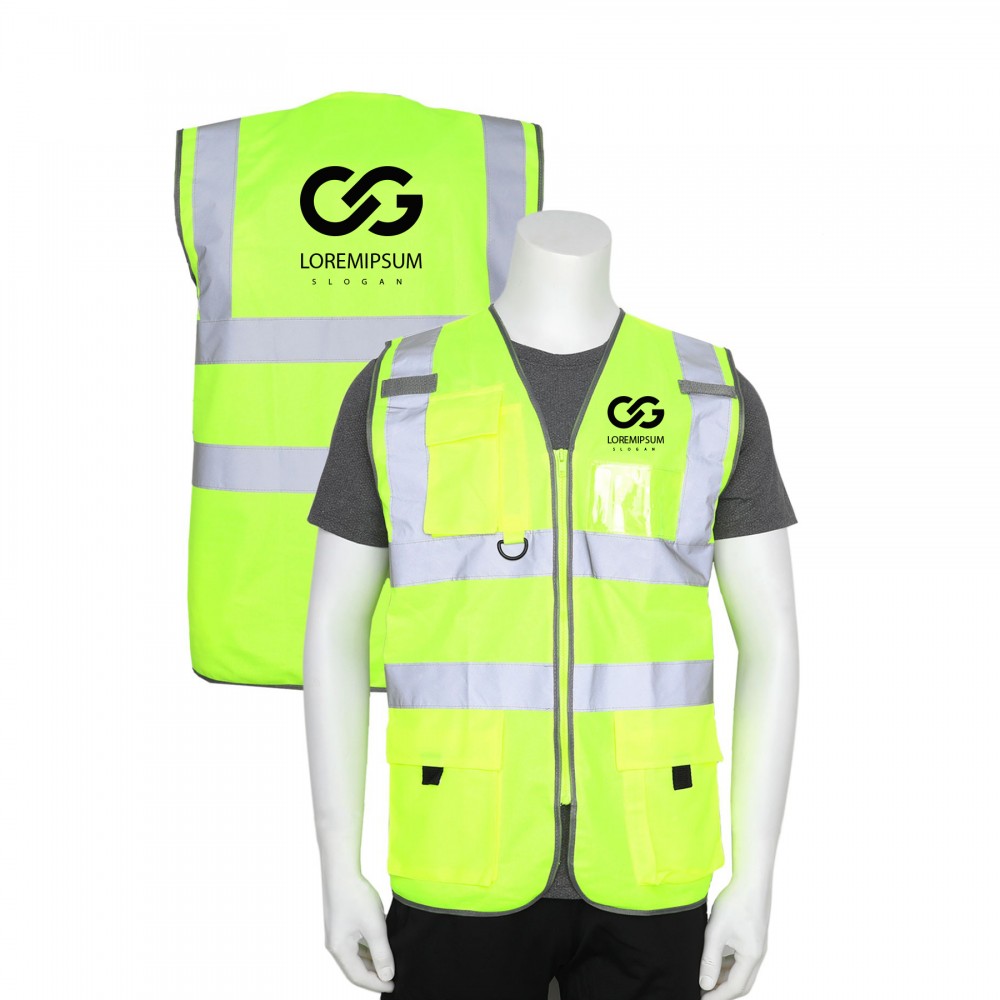 Personalized Reflective Safety Vest w/ Pockets