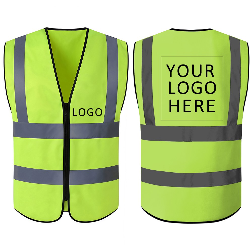 Class 2 High Visibility Reflective Safety Vest Logo Printed