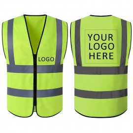 Class 2 High Visibility Reflective Safety Vest Logo Printed